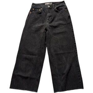 Topshop Moto black wide leg denim pants size 26/30